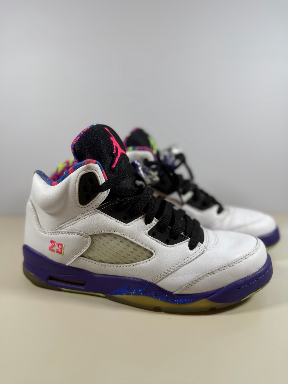 Jordan White Purple Black Multicolor Retro Sneakers